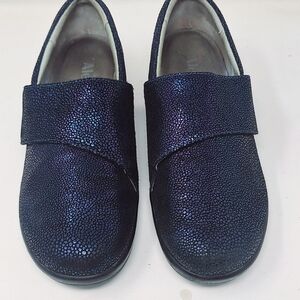 Alegria Lauryn Cosmos Blue Metallic Leather Comfort Loafers Sz 40 (9/9.5US)